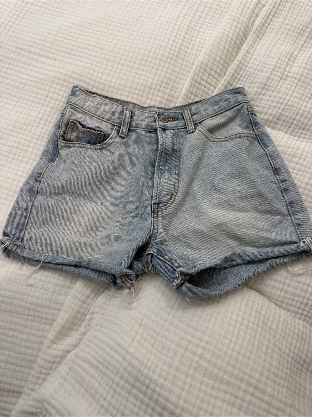 Brandy Melville Light Blue Washed Denim Shorts
